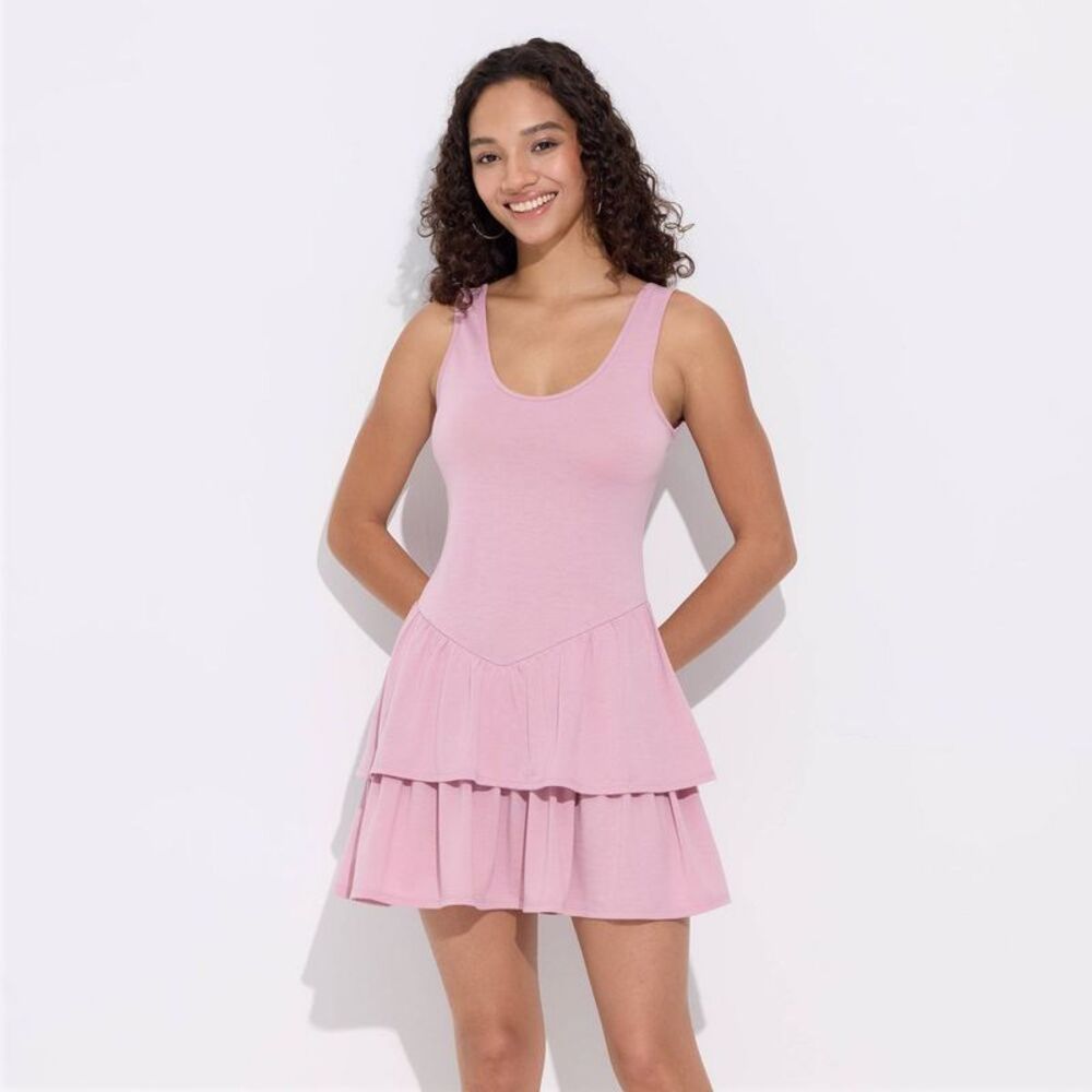 Women's Basque Waist Jersey Mini Skater Dress - Wild Fable Mauve S